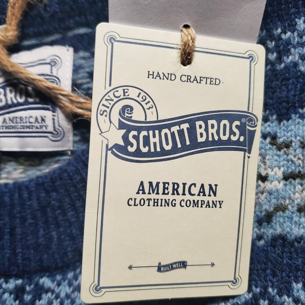Schott Bros. NYC Fair Isle Crewneck Sweater NWT Sz XL - Picture 4 of 15